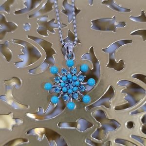 Starburst turquoise pendant with necklace